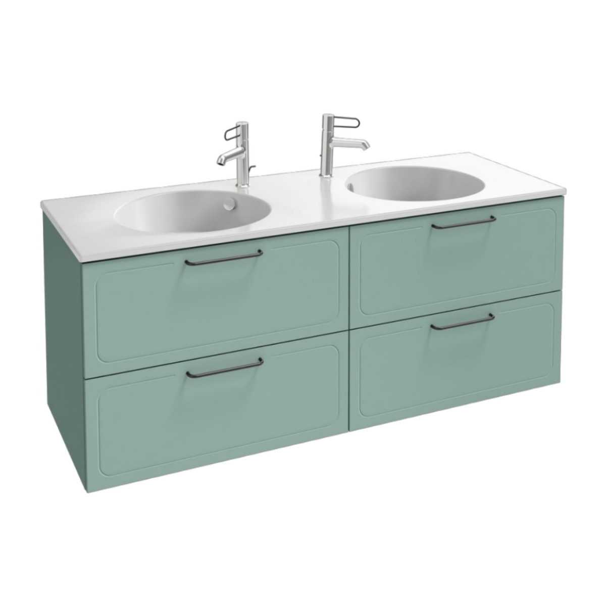 Meuble double vasque 140 cm Odéon Rive Gauche vert olivier