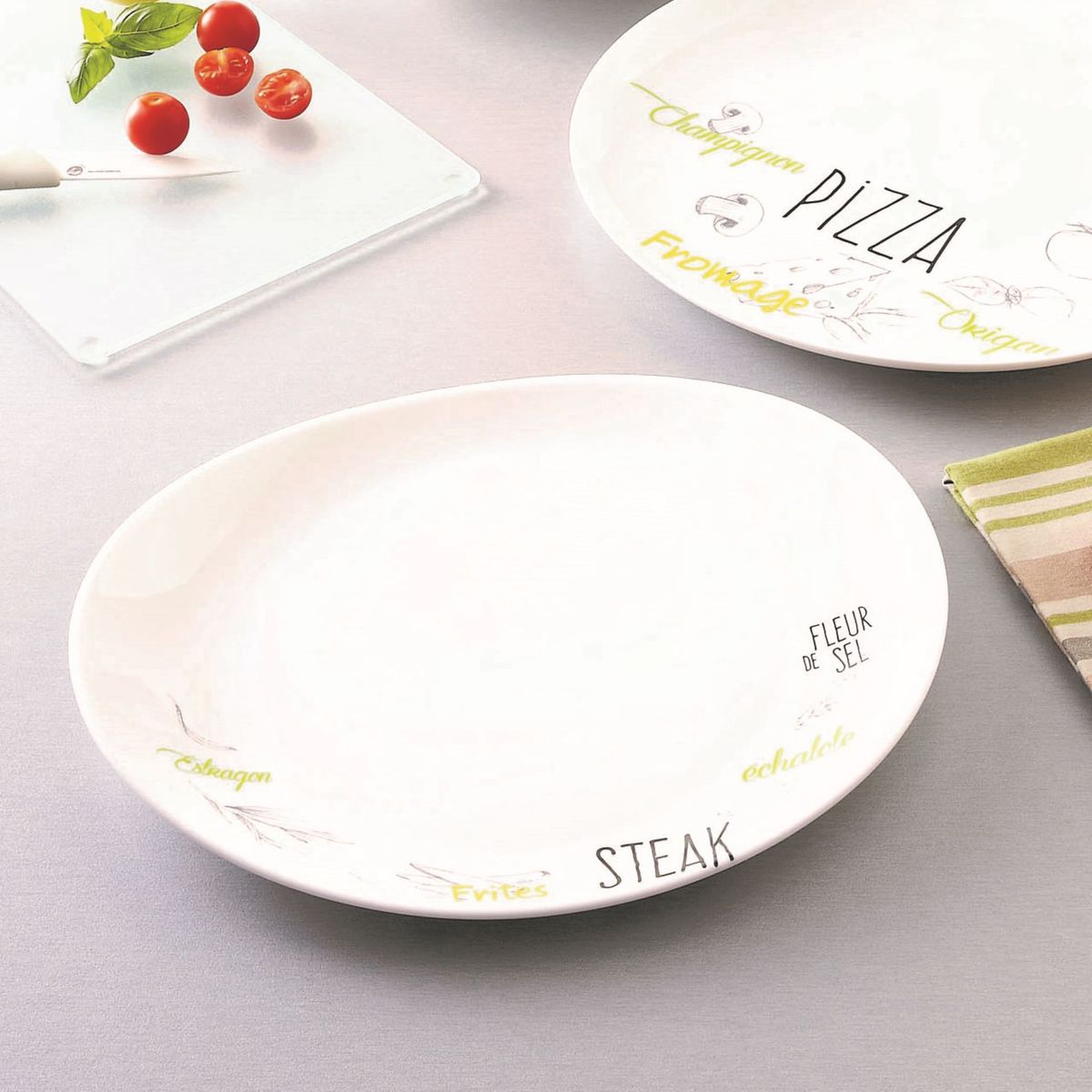 Plato para carne blanco decorado 30 cm Friend's Time - Luminarc