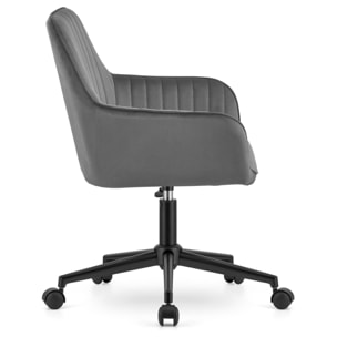 Sedia da ufficio Roxy in velluto grigio scuro