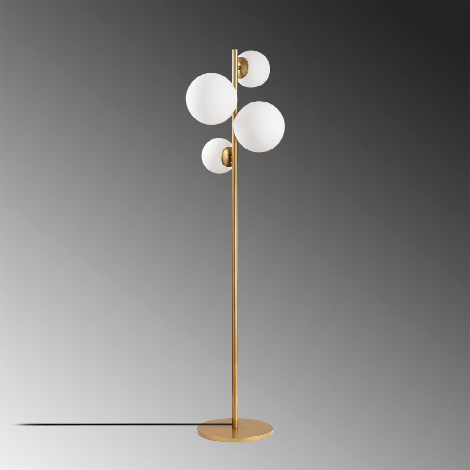 Lampadaire vintage doré - 4 lampes SOLENE