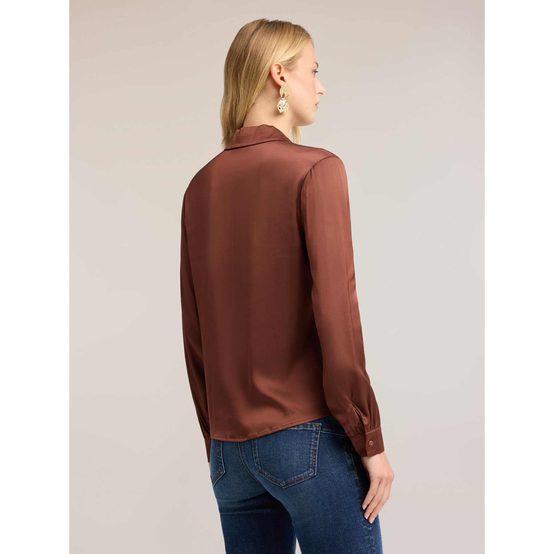 Motivi - Camicia in raso - Marrone
