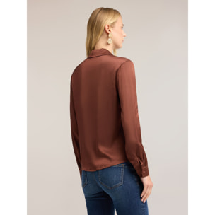Motivi - Camicia in raso - Marrone