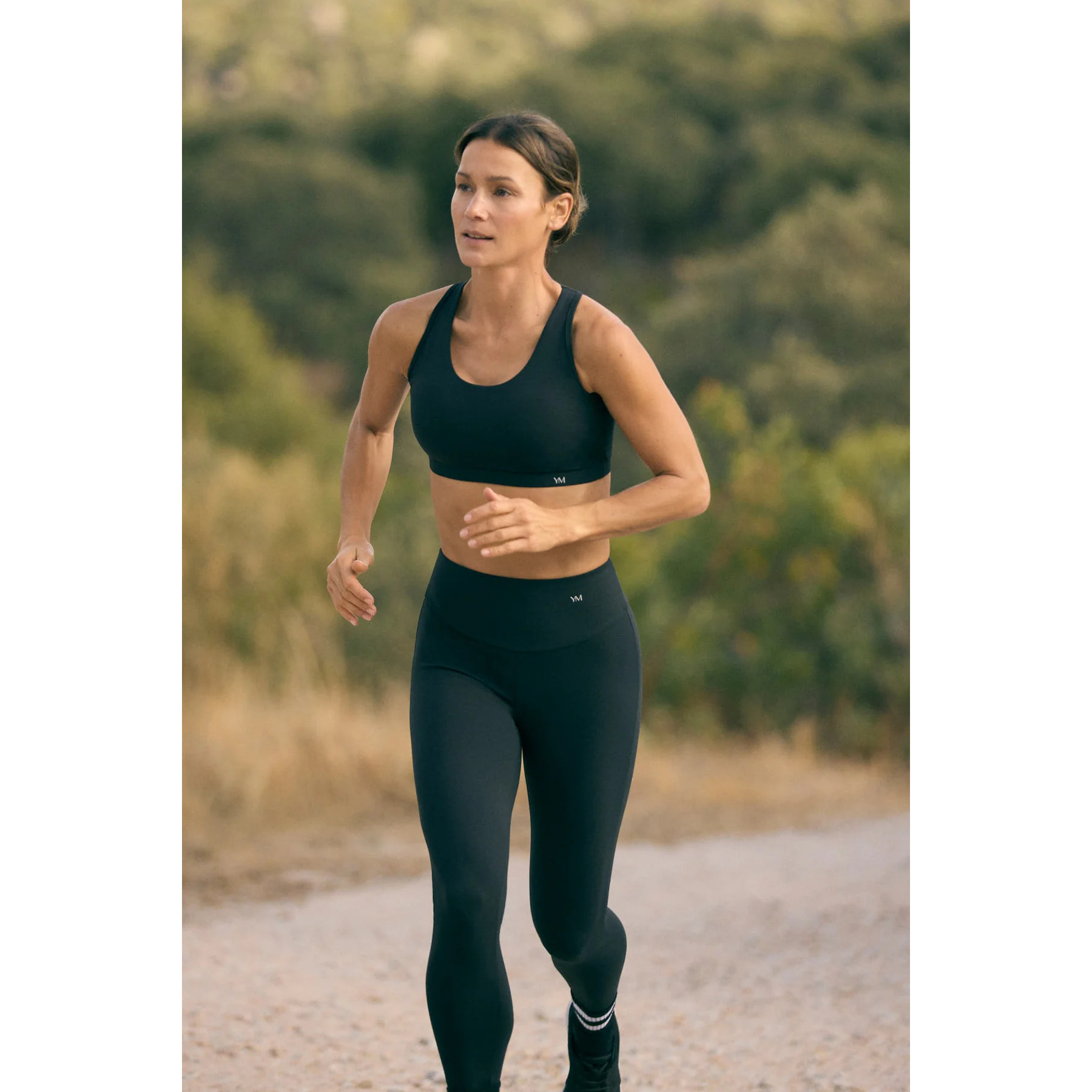 Leggings sportivi a vita alta in cotone nero