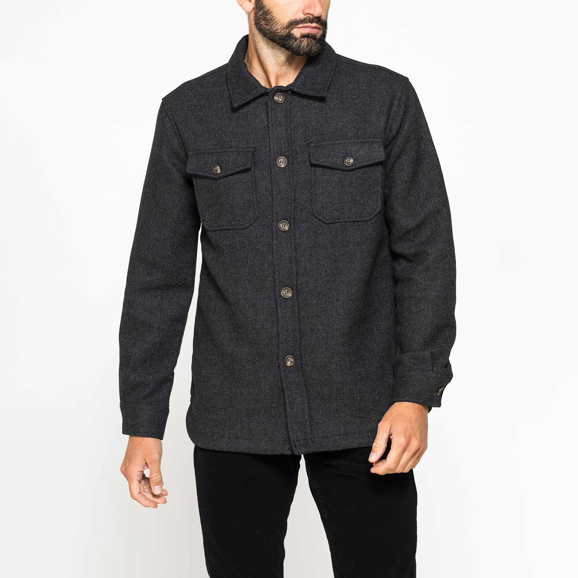 GIACCA CAMICIA IN TESSUTO PESANTE SFODERATO