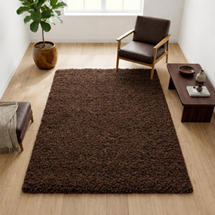 Tapis poils longs shaggy tissé motif uni ZASIVE