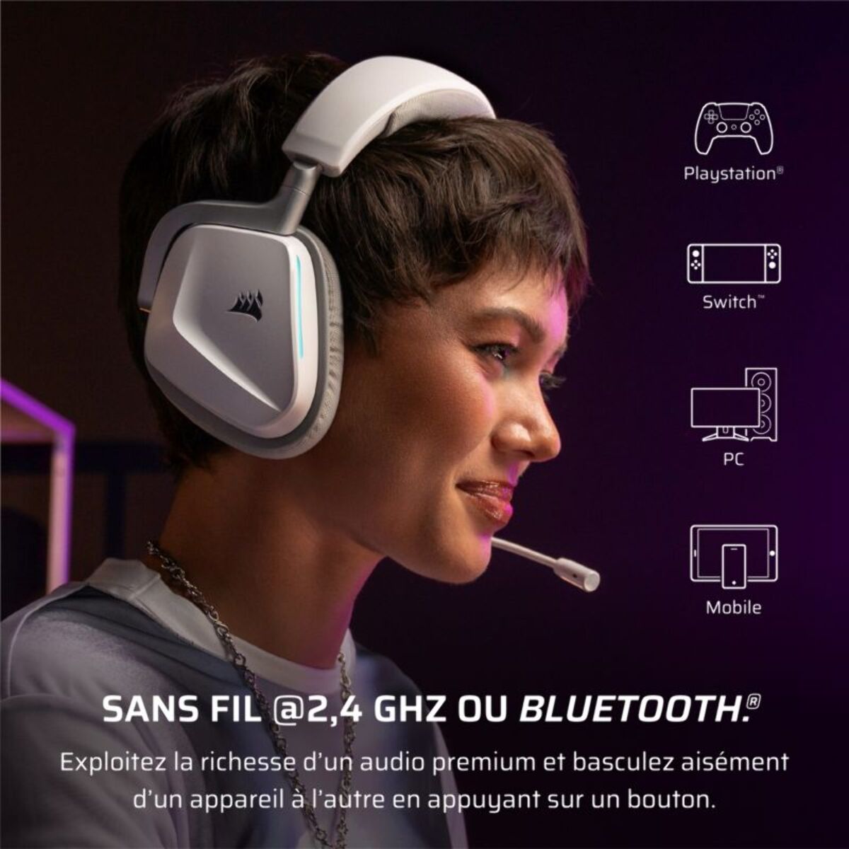 Casque gamer CORSAIR VOID ELITE V2 SANS FIL PS5/PC
