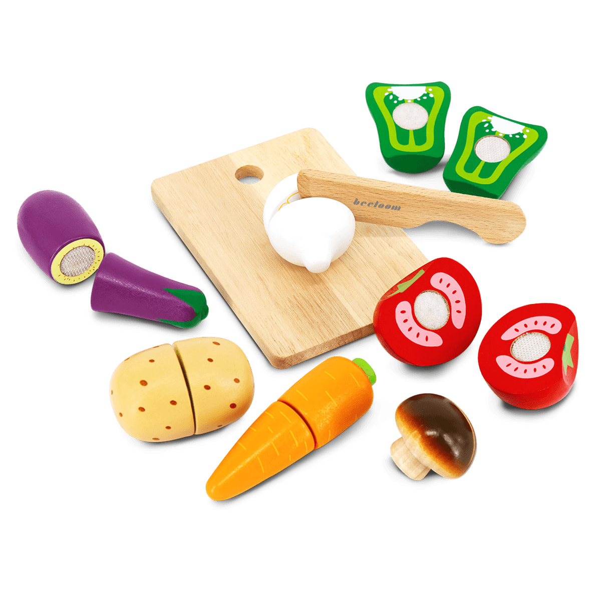 set de verduras VEGGIE TABLE para cortar de madera