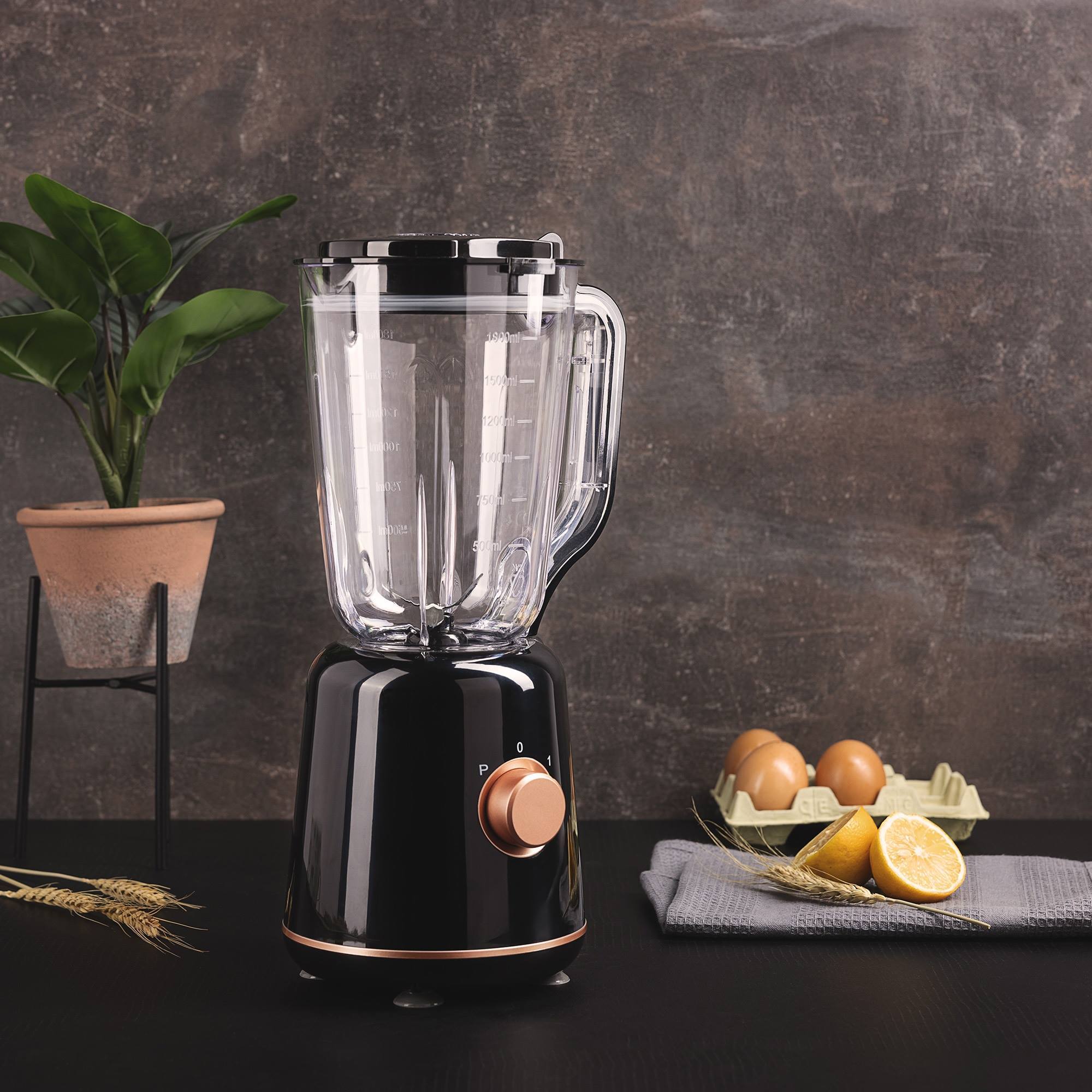 Bergner COPPER - Batidora De Vaso Gran Capacidad 1,8L – 2 Velocidades Con Función Pulso- Potencia de 800 W - Cuchillas Resistentes Acero Inox