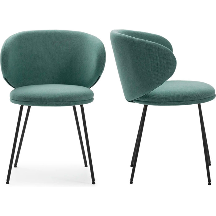 Lot de 2 chaises en tissu - COCOON