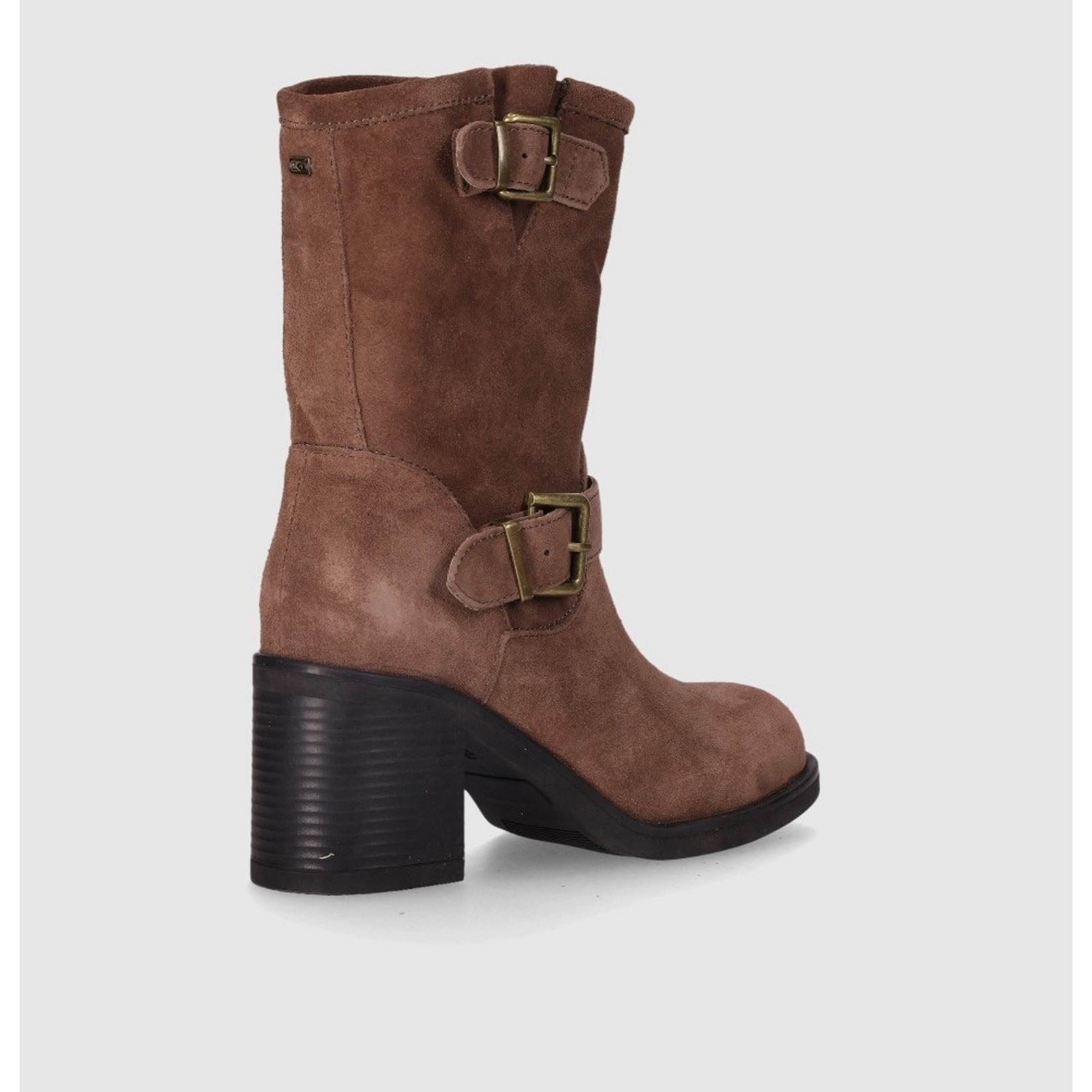 Botines de Serraje - Taupe - Tacón: 5 cm