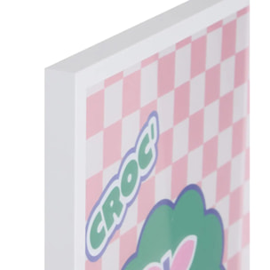 Toile Cha Cha Pop avec Cadre Blanc 31,5x2x41,5 cm