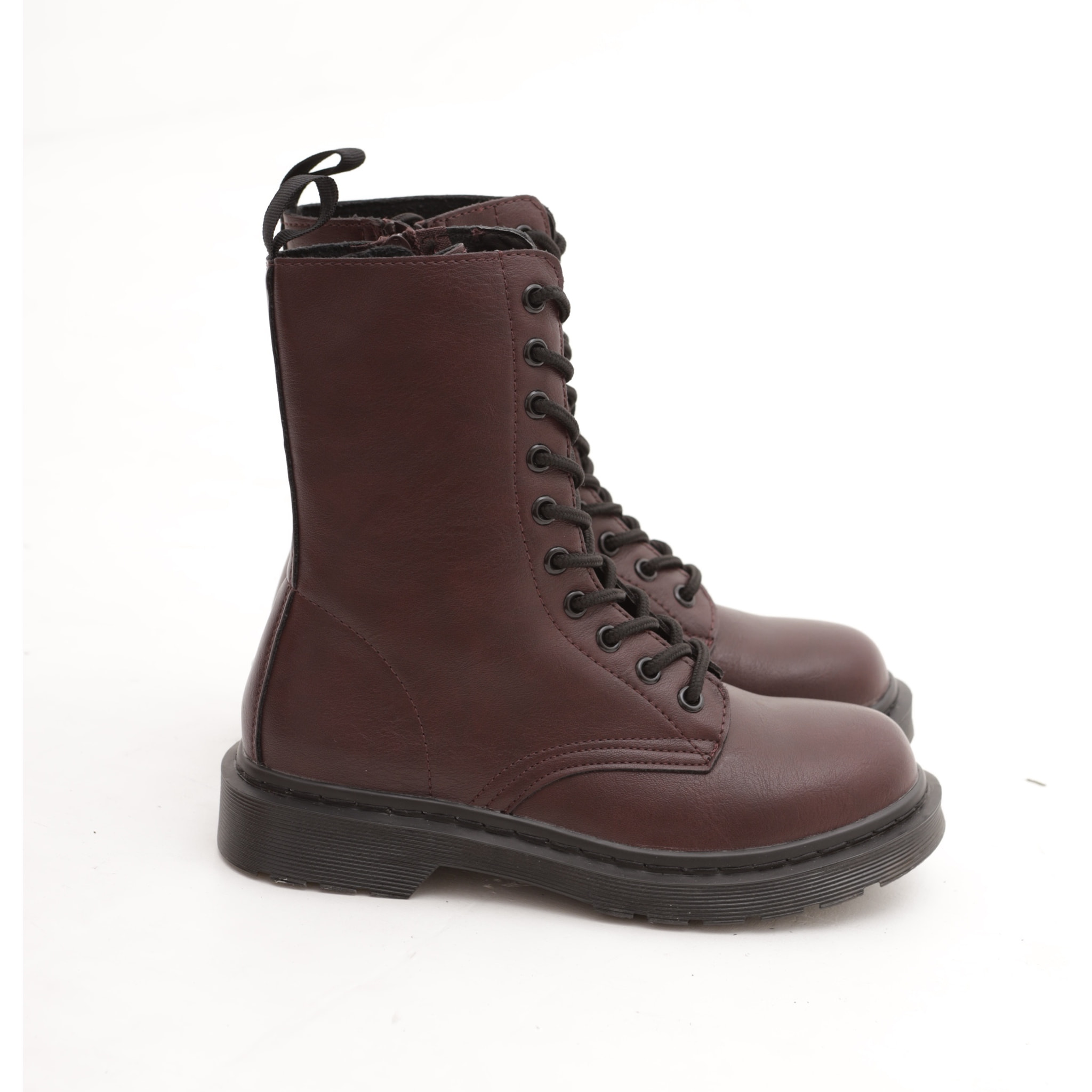 ANFIBIO ALTO CON ZIP BORDEAUX