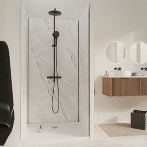 Pack 3 Panneaux Muraux Pierre Artic Storm 90x210cm et Profilés Chrome - STONE'IT
