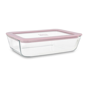 Boîte hermétique rectangulaire rose 820ml PRESSBOX