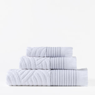 JUEGO TOALLAS 3 PIEZAS MARBELLA BLANCO