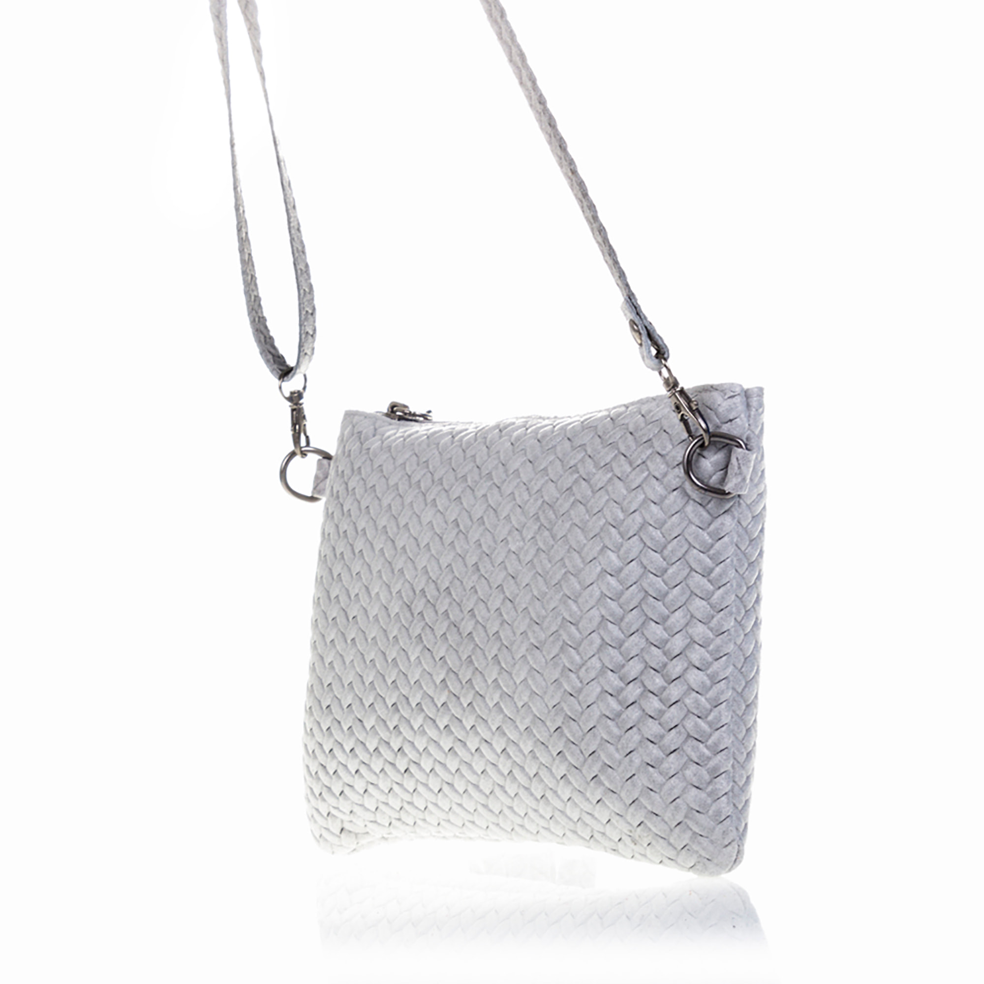 Oleggio Borsa a tracolla Donna.Pelle autentica Camoscio Inciso Zigzag