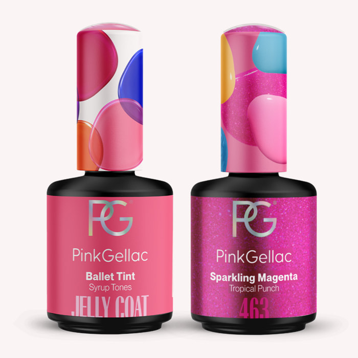 Set vernis semi-permanent - 2 couleurs - 2 x 15 ml