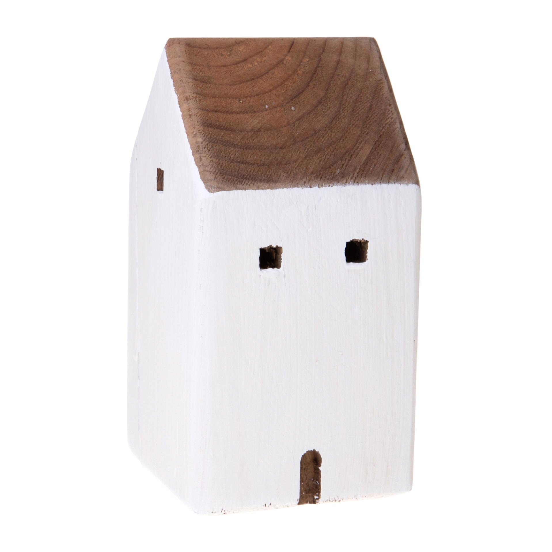 Casetta Legno 10X10Xh.19 Cm - Pezzi 2 - 10X19X10cm - Colore: Bianco - Bianchi Dino - Decori Casa E Complementi