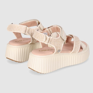 Sandalias - Beig - Tacón: 5 cm
