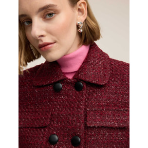 Motivi - Chaqueta cruzada en bouclé - Burgundy