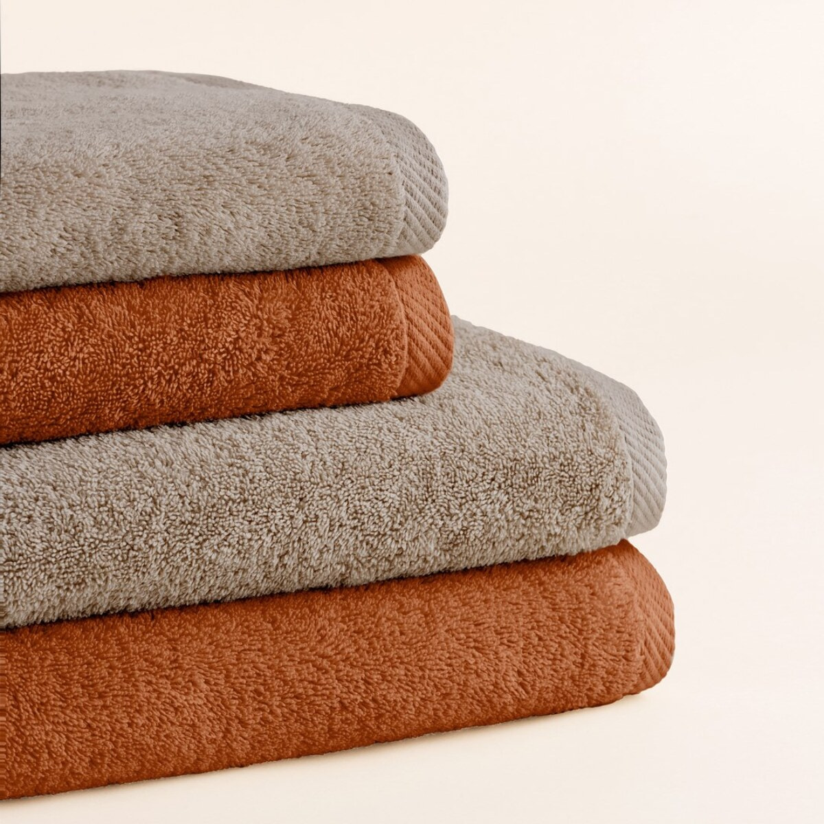Set 2 toallas ducha + 2 toallas lavabo nut-ginger serenity
