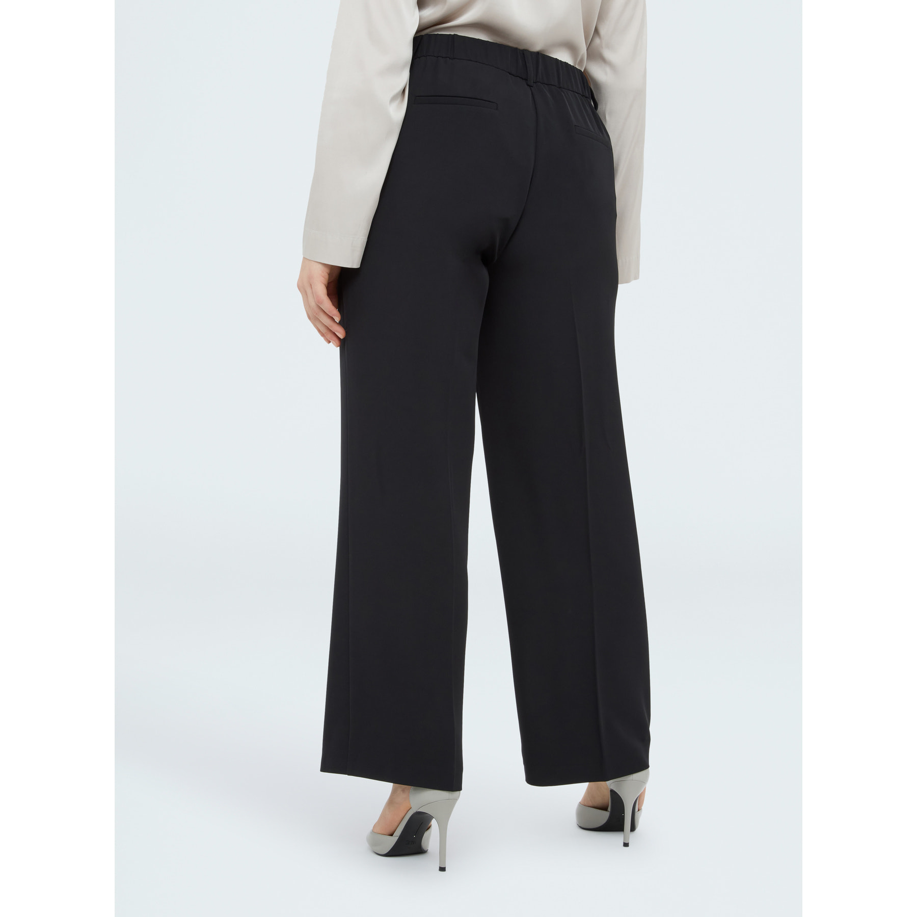 Fiorella Rubino - Pantaloni Wide Leg in tessuto fluido - Nero