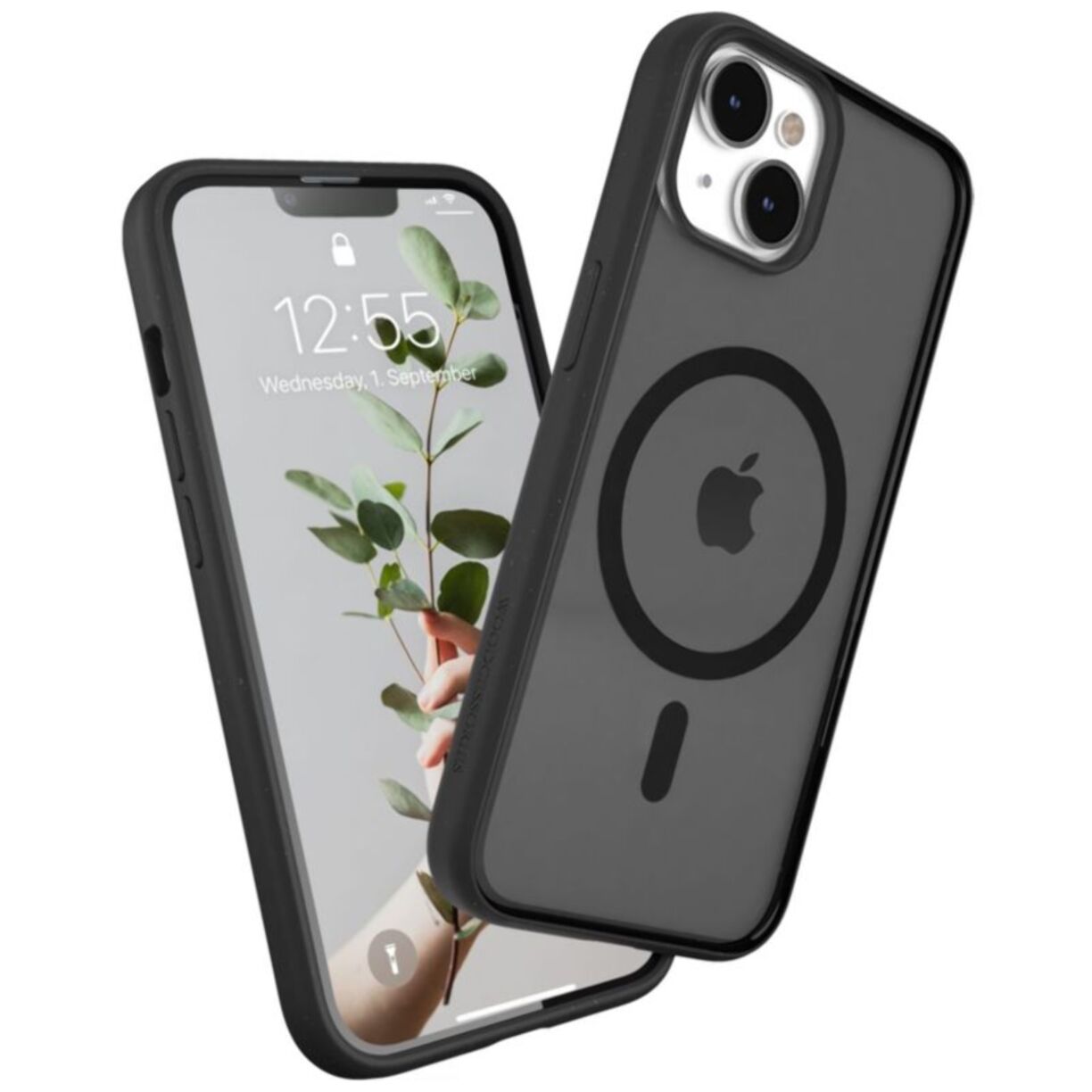 Coque bumper WOODCESSORIES iPhone 14 Plus transparent noir MagSafe