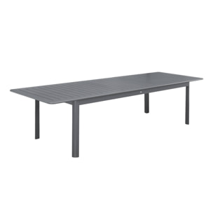 Table de jardin anthracite SEATTLE extensible aluminium. 10 places. 227 / 290 x 100 x 75 cm