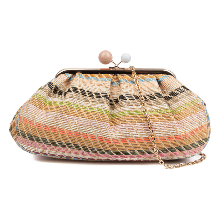Boesio Bolso bandolera Mujer. Fabricado en rafia sintética entrelazada.