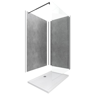 Pack douche à l'Italienne avec Receveur 120x90 + Paroi transparente + Panneaux muraux