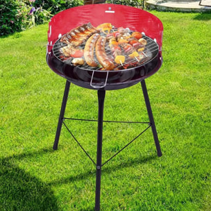 Well Home Barbacoa de 3 patas con Parrilla cromada en color negro 32x33x55cm