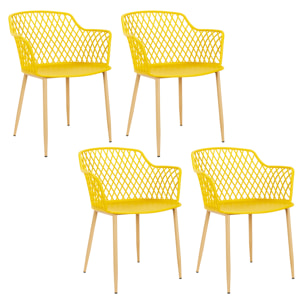 Fauteuil Exterieur Malaga Jaune - Lot De 4