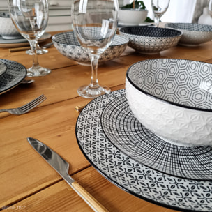 Lot de 6 grandes assiettes, KOMAE