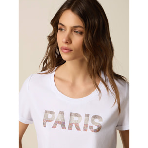 Oltre - Camiseta con aplicación de letras - Blanco