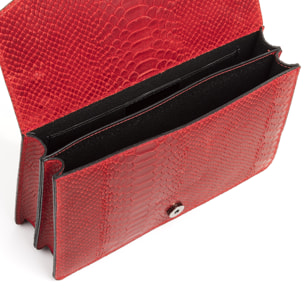 Luce Bolso de mano Mujer.Piel auténtica Gamuza Grabado Serpiente