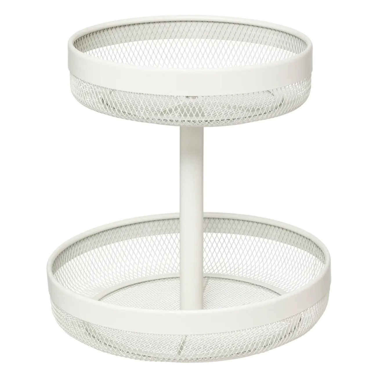 Corbeille "Mayaj" 2 niveaux en métal beige