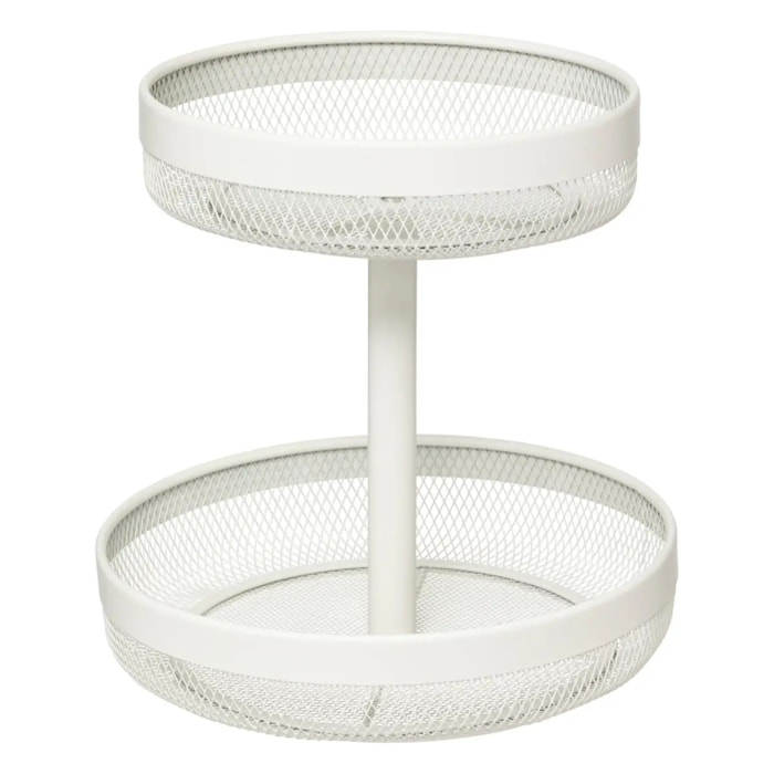 Corbeille "Mayaj" 2 niveaux en métal beige