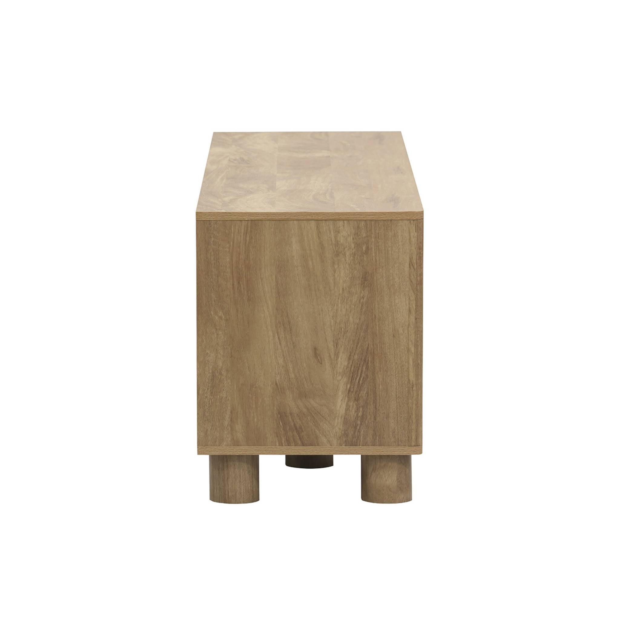 Meuble TV exotique décor bois de manguier 2 portes 155cm Pondi