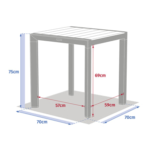 Table de jardin "Évasion" effet bois lin & argile 2 places lates en aluminium