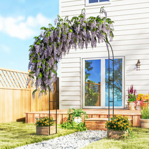 Arche de jardin métal - 145x39x237cm - noir