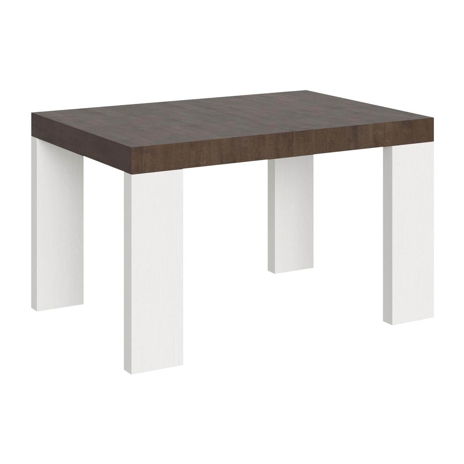 Mesa extensible 90x130/234 cm Roxell Mix tapa Nogal patas Fresno Blanco