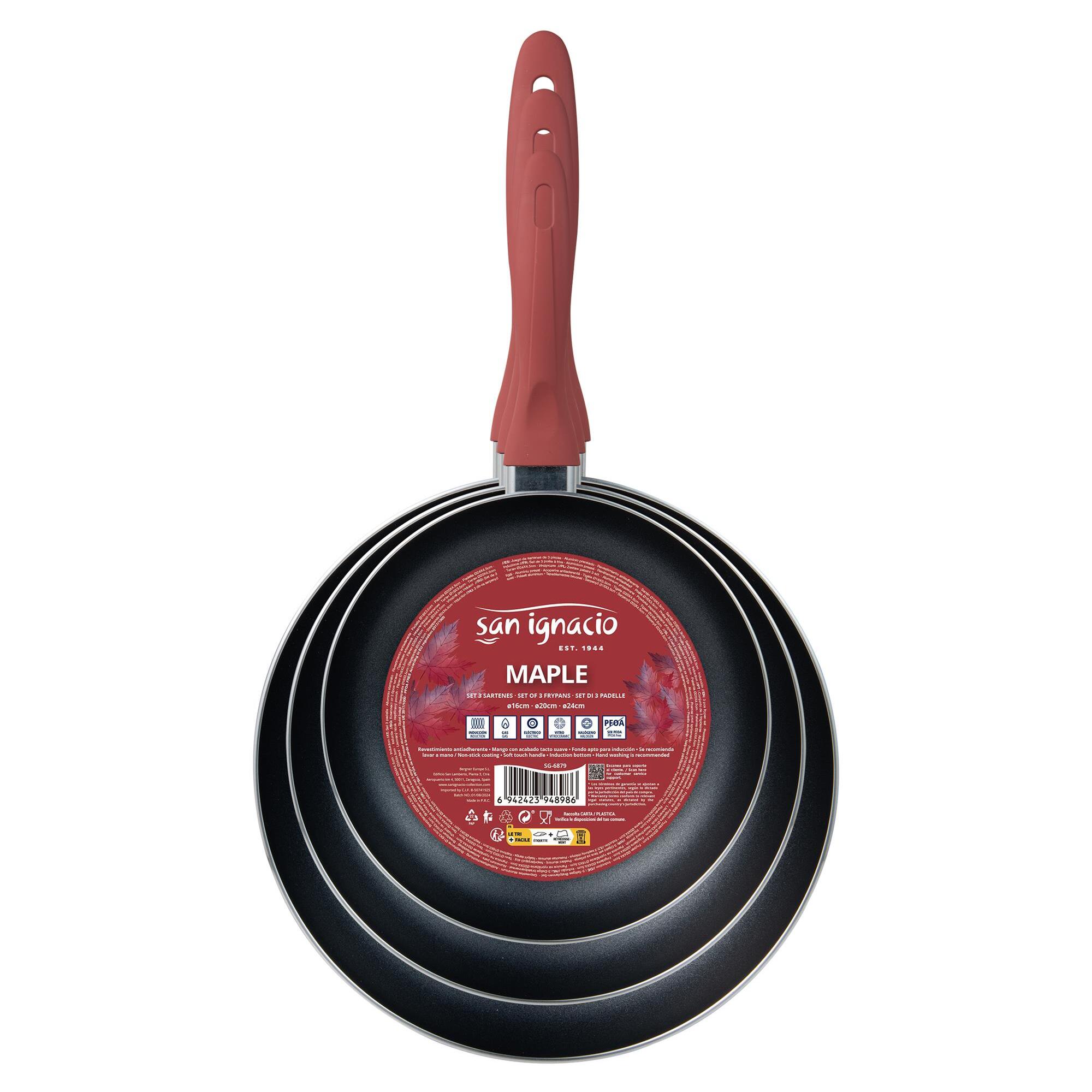 Set de 3 Sartenes en Aluminio prensado Ø16Ø20Ø24 MAPLE San Ignacio