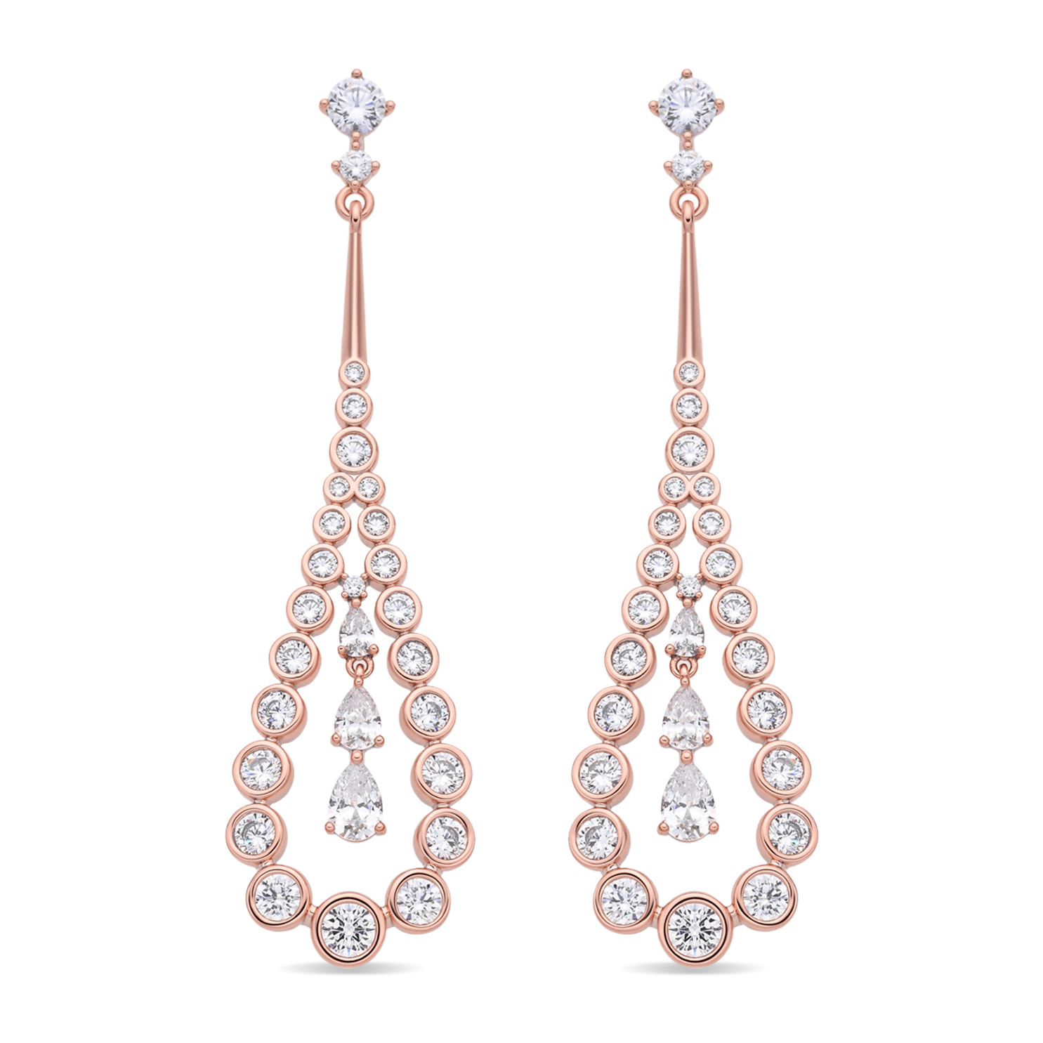 Pendientes Nyex acabado oro rosa 18k