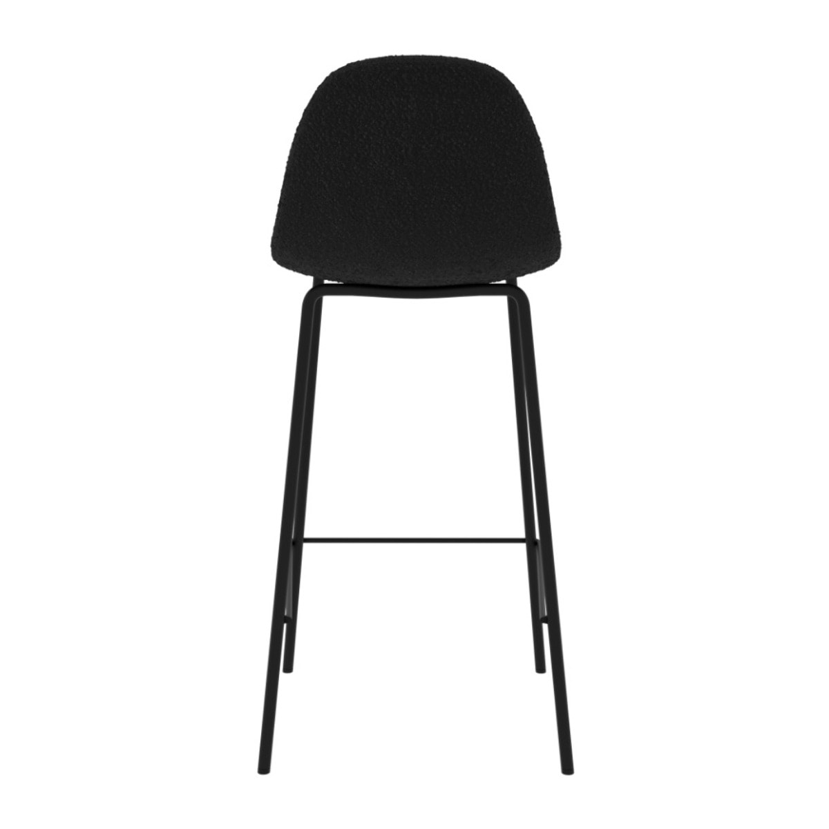 Lot de 2 chaises pour îlot central 65.5 cm en tissu bouclette noir - Henrik