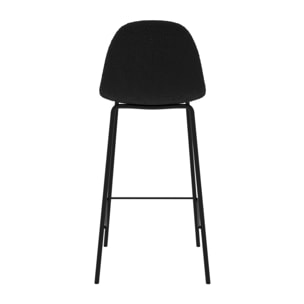 Lot de 2 chaises pour îlot central 65.5 cm en tissu bouclette noir - Henrik