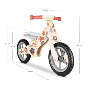 Bicicleta sin pedales COSMO BIKE bici infantil de madera diseño rojo