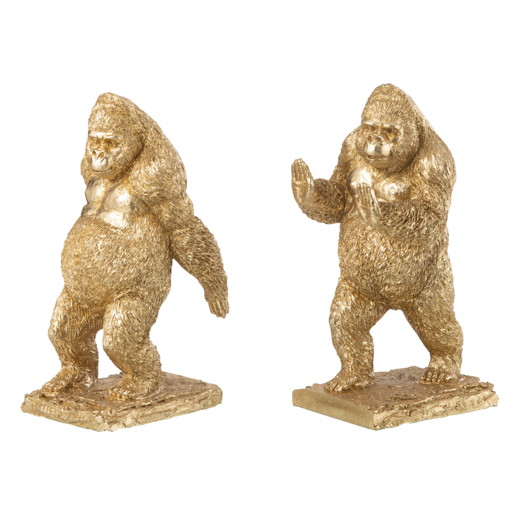 J-Line serre-Livre Gorille - polyrésine - or - set de 2