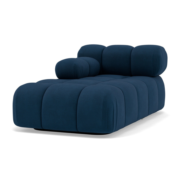 Ruby - module d'assise méridienne gauche en velours texturé - Bleu