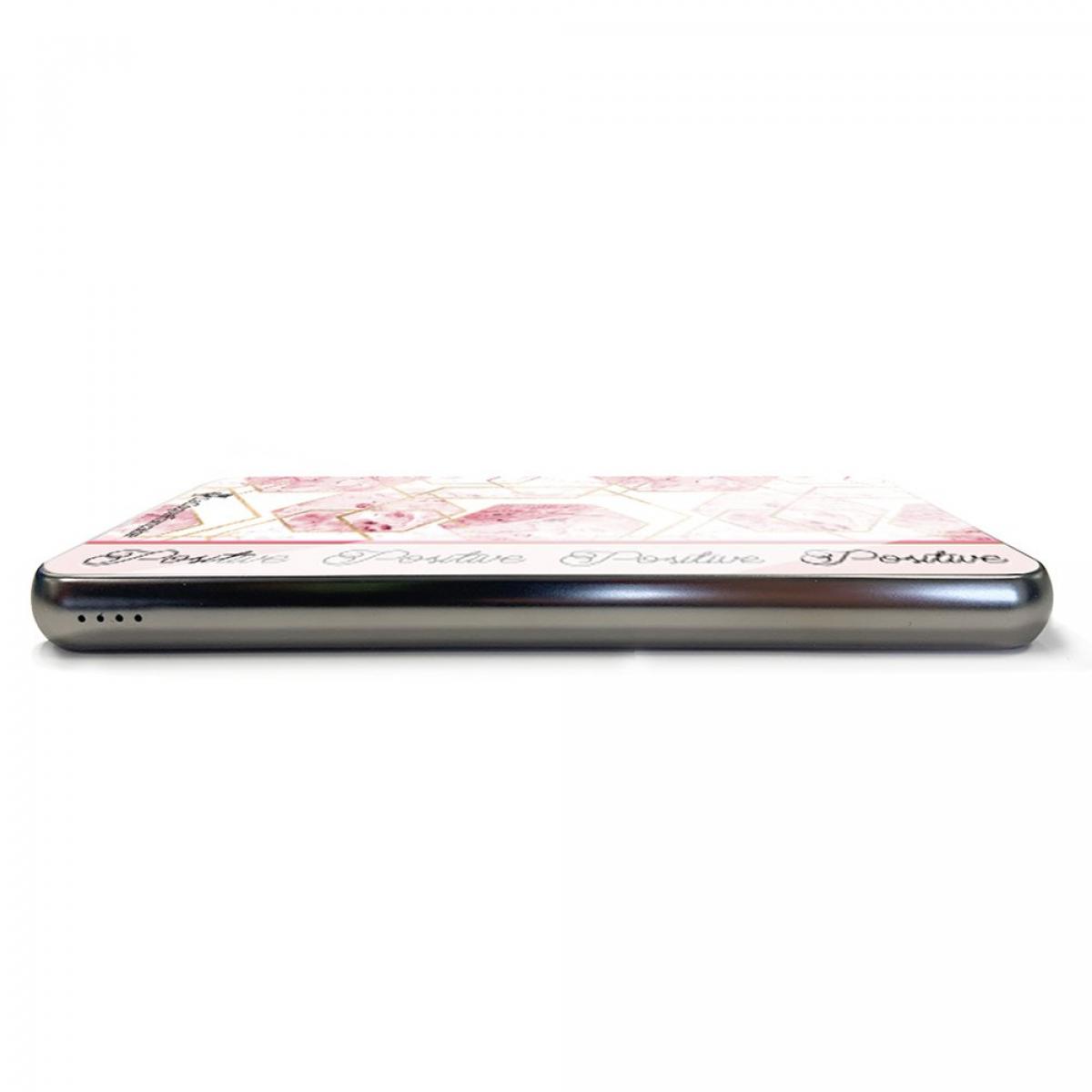 Batterie en verre trempé universel 8000mAh Marbre Rose Positive Motif Ecriture Tendance La Coque Francaise