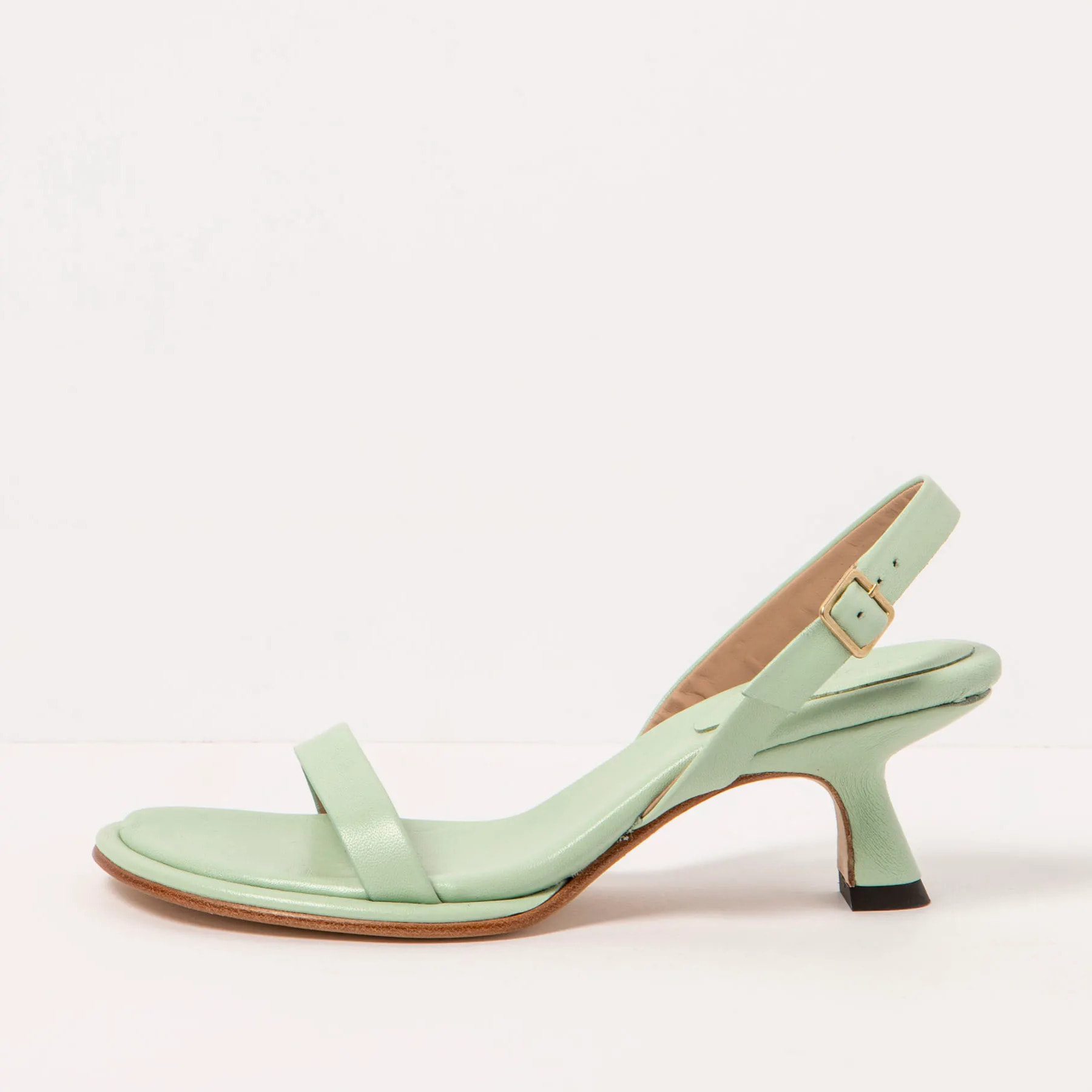 Sandalias con tacón S3164 NAPPA PASTEL GREEN/ GLERA color Pastel green
